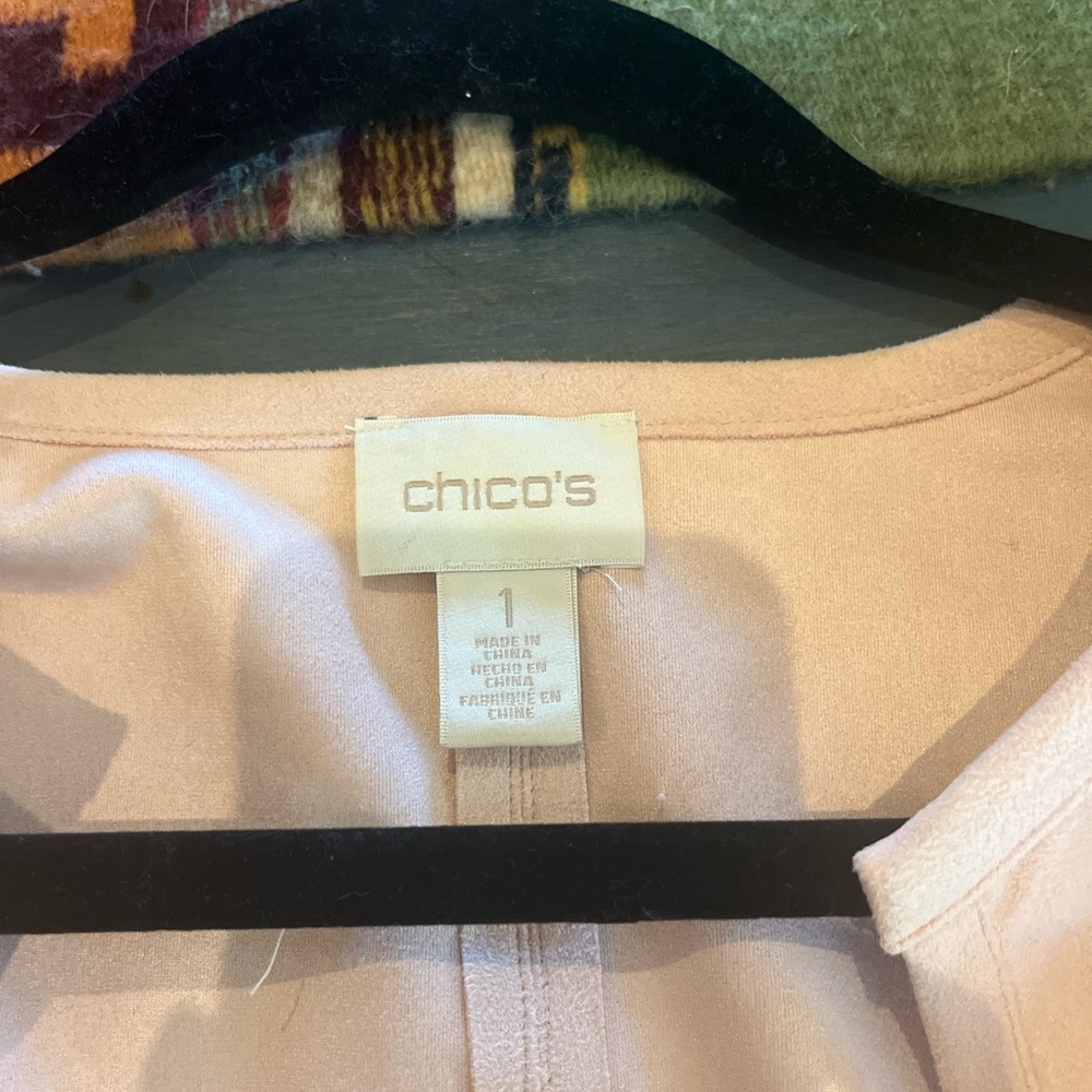 NWOT Faux Suede Midi Pink Chico’s jacket size medium - Picture 3 of 4